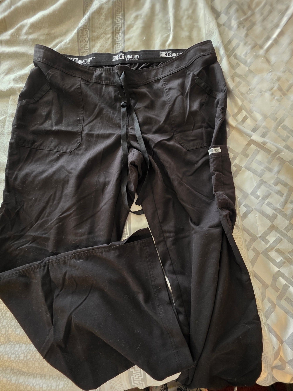 Grey's Anatomy Black Drawstring Scrub Pants